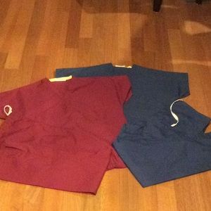 2 sets of scrubs, size small